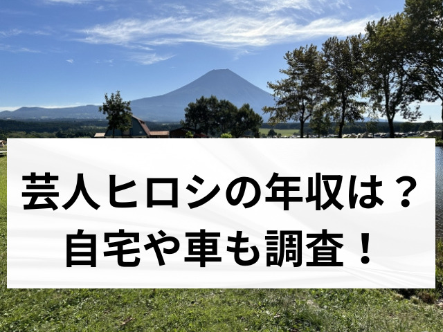 芸人ヒロシの年収は？自宅や車も調査！